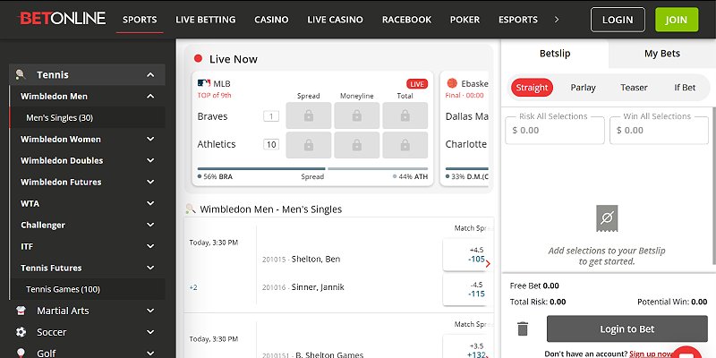 BetOnline Sports - Tennis