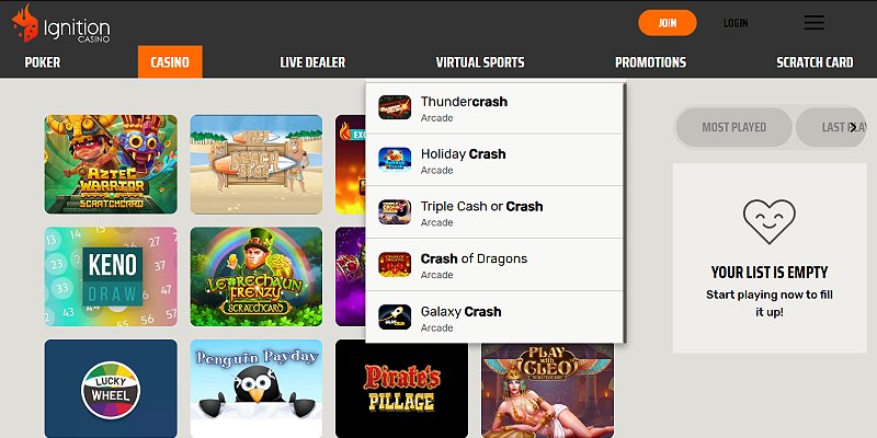 Ignition Crash Gambling