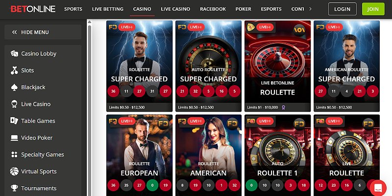 BetOnline online casino games