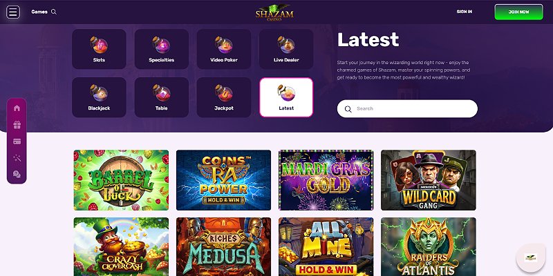 Shazam online casino games