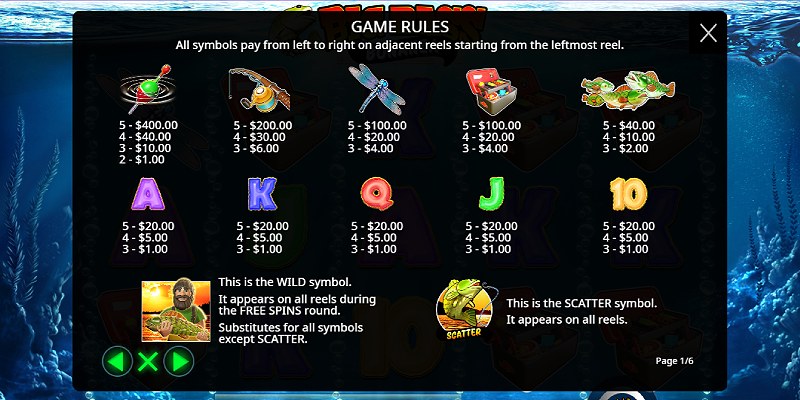 Big Bass Bonanza Symbols & Paytable